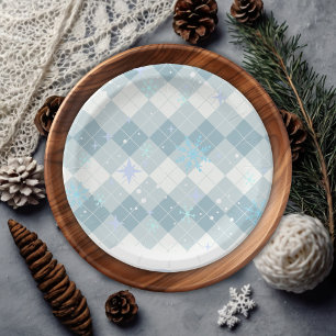 Sprinkles Hot Cocoa Winter Snowflakes Baby Shower Paper Plate