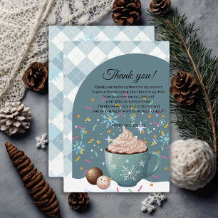 Sprinkles Hot Cocoa Winter Snowflakes Baby Shower Thank You Card