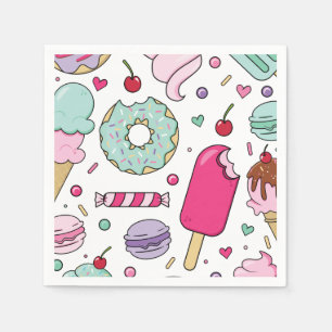Sprinkles Ice Cream and Cake Birthday Napkin