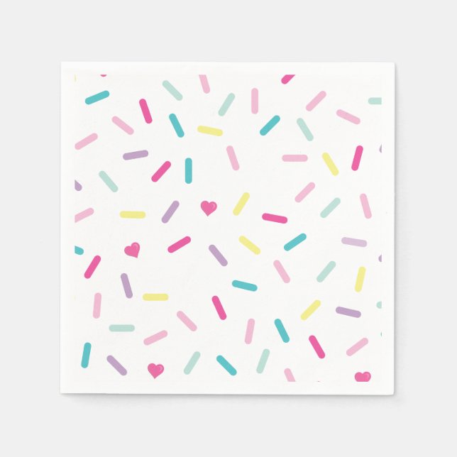 Sprinkles Ice Cream and Cake Birthday Napkin (Front)