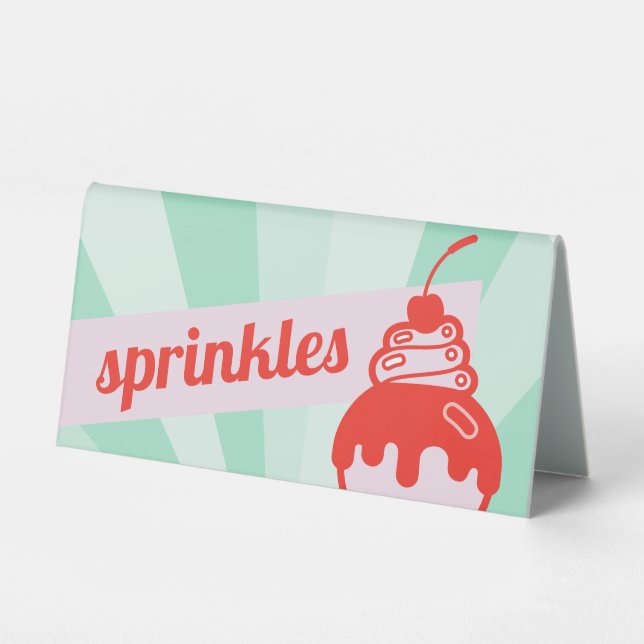 Sprinkles Ice Cream Bar Buffet Sign (Front)