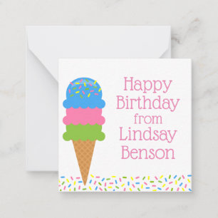 Sprinkles Ice Cream Cone Personalised Gift Cards
