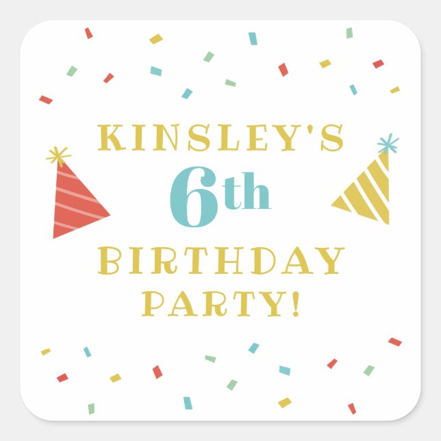 Sprinkles kids birthday party favour sticker (Front)