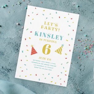 Sprinkles kids birthday party invitation