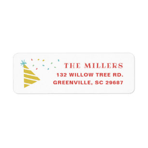 Sprinkles kids Birthday party return address Label