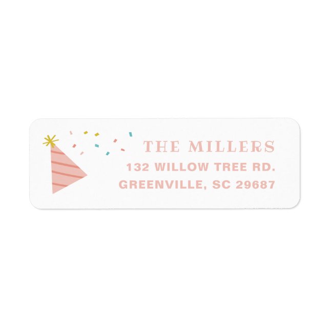 Sprinkles kids Birthday party return address label (Front)