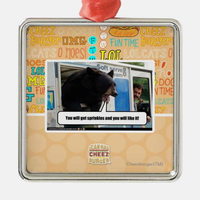 Sprinkles Metal Ornament (Front)