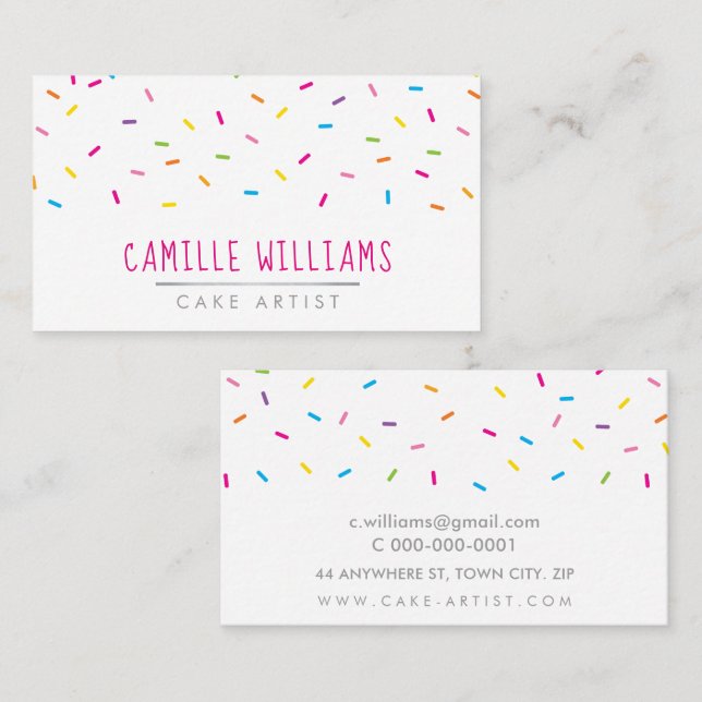 SPRINKLES modern cute patterned colourful fun part Business Card (Front/Back)