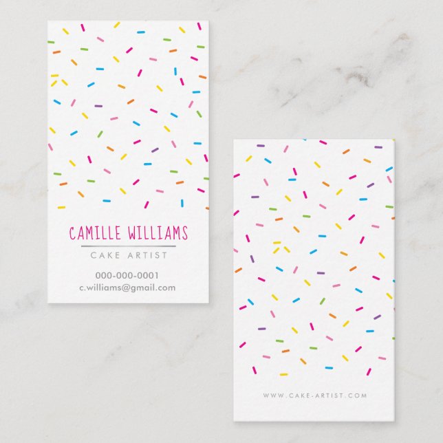 SPRINKLES modern cute patterned colourful party ta Business Card (Front/Back)