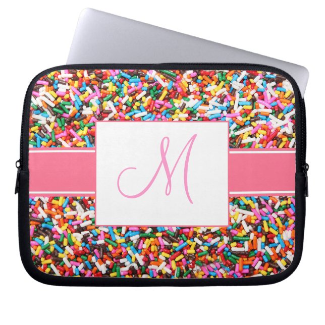 Sprinkles Monogrammed Laptop Sleeve (Front)