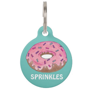 Sprinkles Pink Doughnut Doughnut Foodie Dog Pet Ta Pet Tag