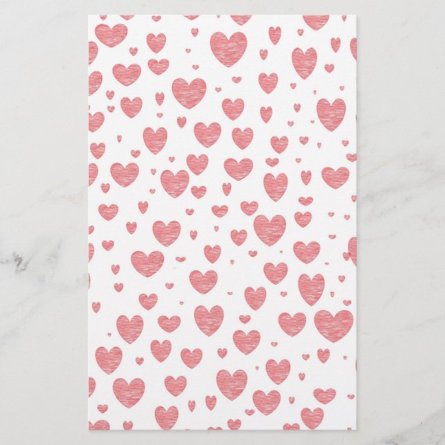 Sprinkling of Hearts Stationery (Front)