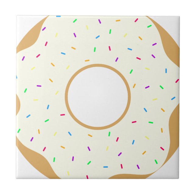 Sprinkly Doughnut Ceramic Tile (Front)
