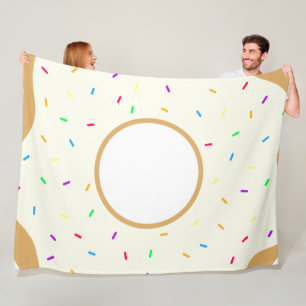 Sprinkly Doughnut Fleece Blanket