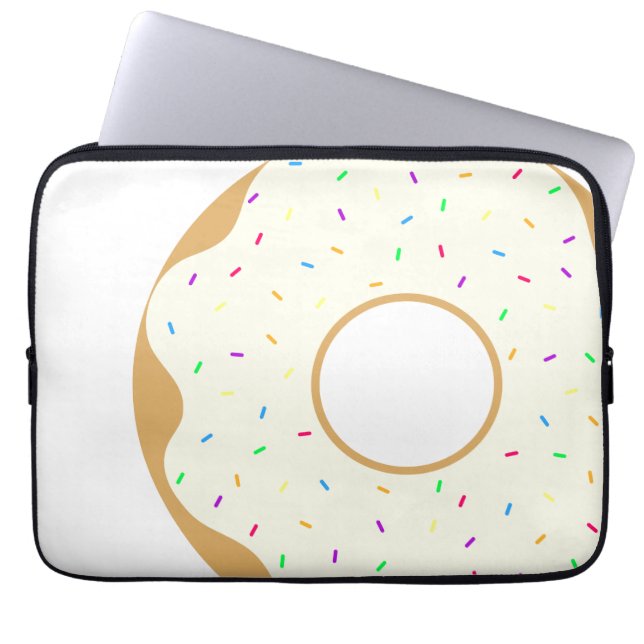 Sprinkly Doughnut Laptop Sleeve (Front)