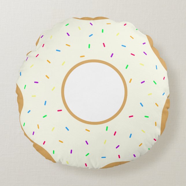 Sprinkly Doughnut Round Cushion (Front)