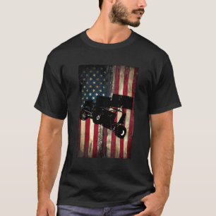 Sprint Car Dirt Track Racing Distressed American F T-Shirt