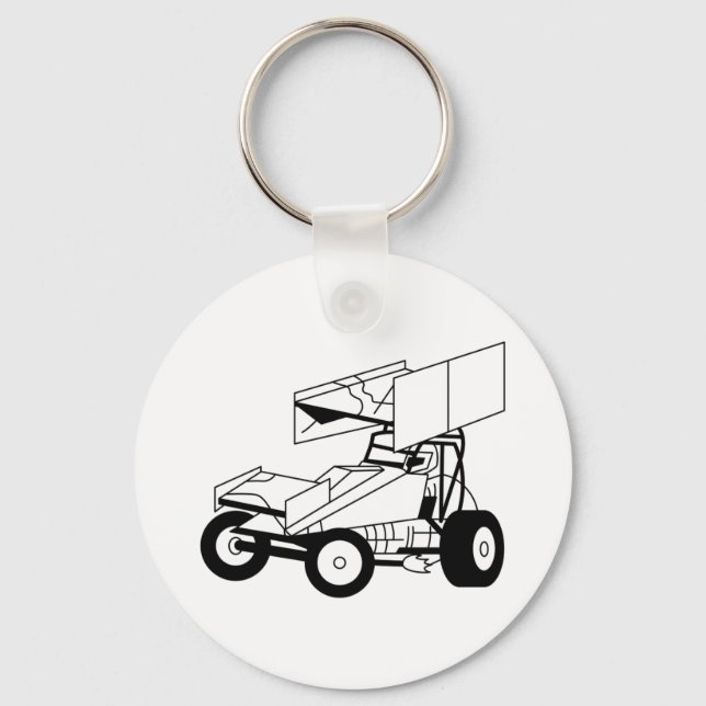 Sprint Car Outline Key Ring (Front)