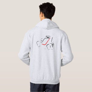 Sprintcar 01 Black and Red on Ash Back Hoodie