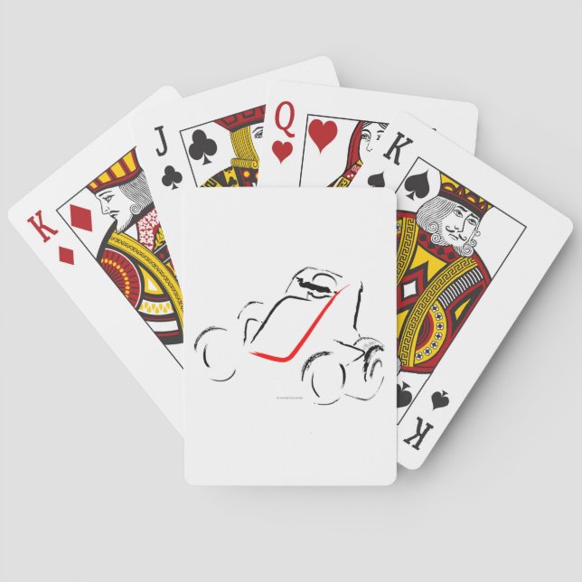 Sprintcar 01 Black and Red Playing Cards (Back)