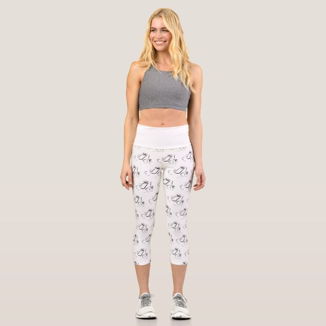 Sprintcar 01 Black Capri Leggings (Front)
