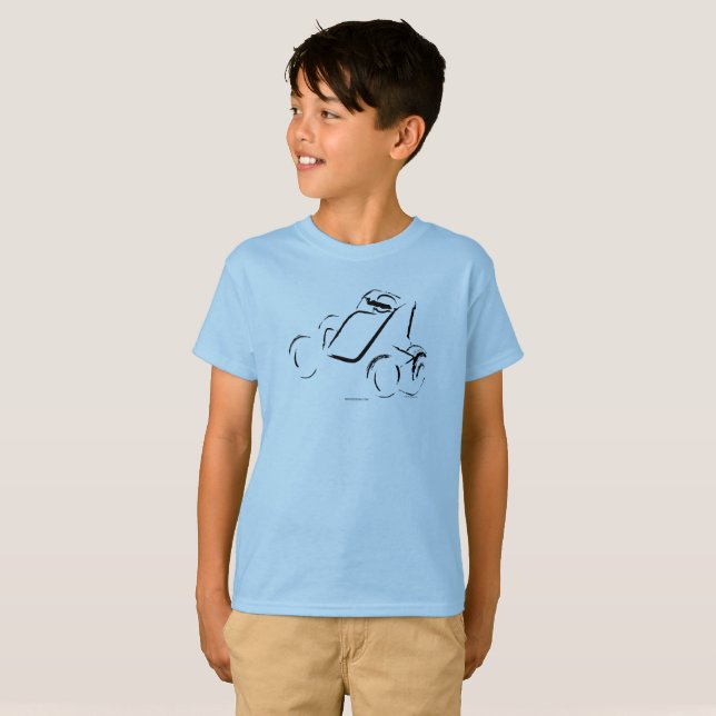 Sprintcar 01 Black on Light Blue T-Shirt (Front Full)