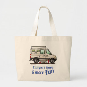 Sprinter Camper Van RV happy camper Large Tote Bag