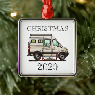 Sprinter Camper Van RV happy camper Metal Ornament