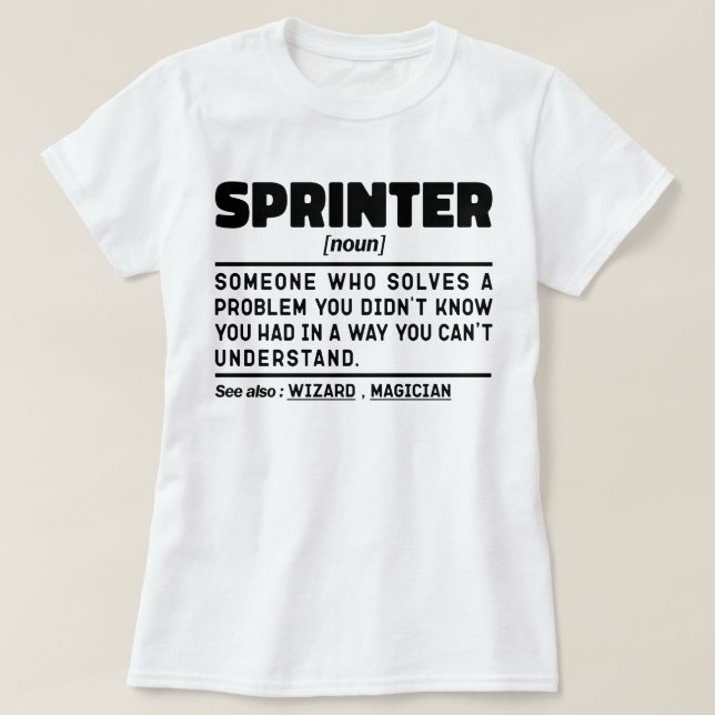 Sprinter Noun Definition Sport Fitness Lover Cool T-Shirt (Design Front)