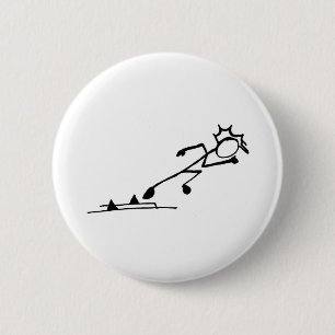 Sprinter Stickman Track and Field 6 Cm Round Badge