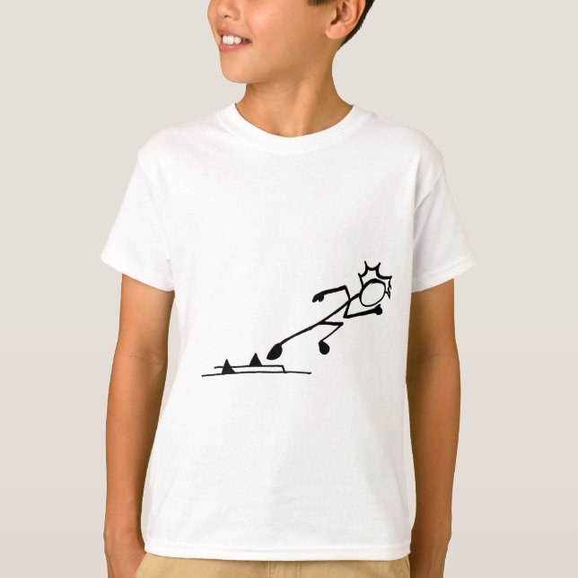 Sprinter Stickman Track and Field T-Shirt (Front)