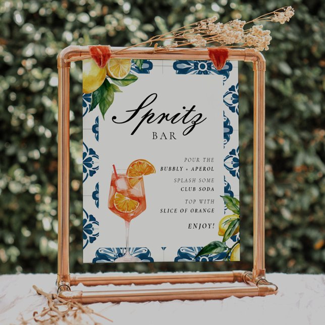 Spritz Bar Lemon Positano Bridal Shower Sign (Creator Uploaded)