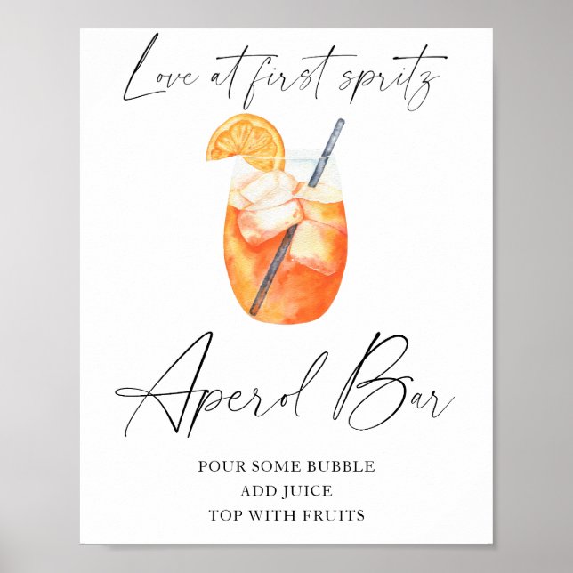 Spritz bridal shower - aperol bar poster (Front)