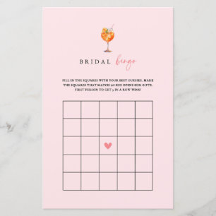 Spritz Bridal Shower Bridal Bingo Game Card