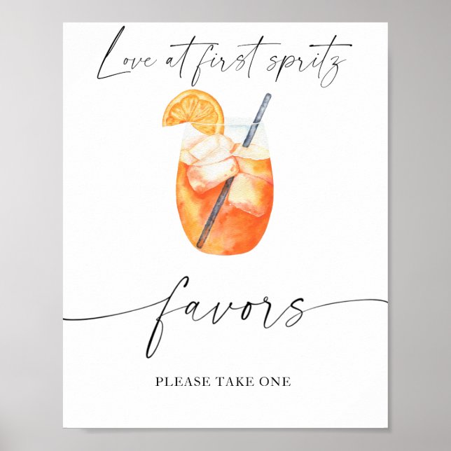 Spritz bridal shower - favours please take one  poster (Front)