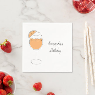 Spritz Bubbly Cocktail Birthday Party Napkin