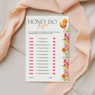 Spritz Citrus Honey Do List Bridal Shower Game