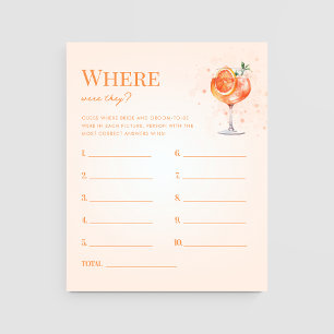 Spritz Drink Where Were They Bridal Shower Game