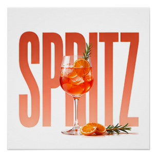 Spritz Luxury Cocktail Editorial Graphic  Poster