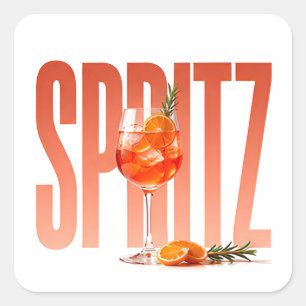 Spritz Luxury Cocktail Editorial Graphic Square Sticker
