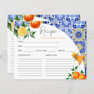 Spritz Mediterranean Bridal Shower Recipe Card