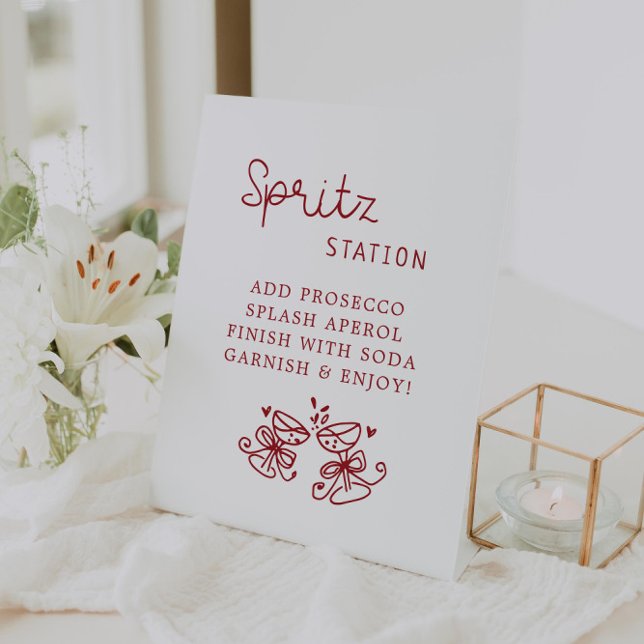 Spritz Station Bridal shower Pedestal Sign (Creator Uploaded)