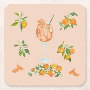 Spritz Summer Birthday Square Paper Coaster