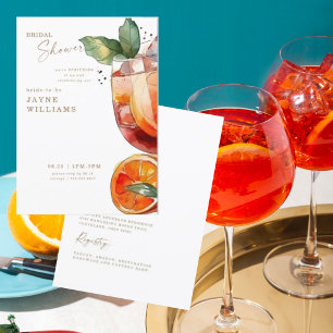 Spritzing it up White Aperol Bridal Shower Invitation