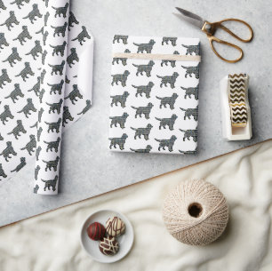 Sprocker Spaniel Dog Y&B Grid Line White Paper