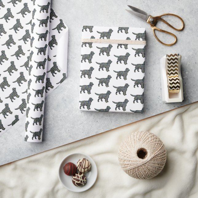 Sprocker Spaniel Dog Y&B Grid Line White Paper (Crafts)