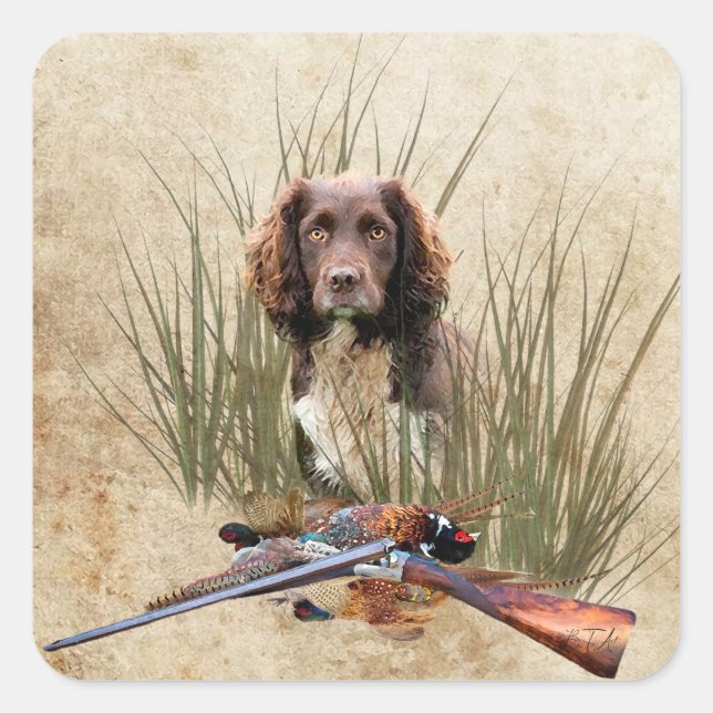 Sprocker Spaniel Teapot Gift Box Ceramic Tile Glas Square Sticker (Front)