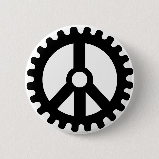 Sprocket of Peace-Button 6 Cm Round Badge (Front)