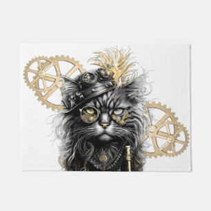 Sprocket-Paws  The Funky Steampunk Cat  Doormat