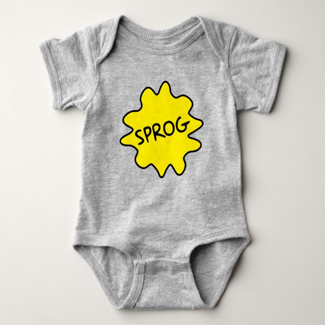 Sprog, British Slang Baby Babygrow Baby Bodysuit (Front)